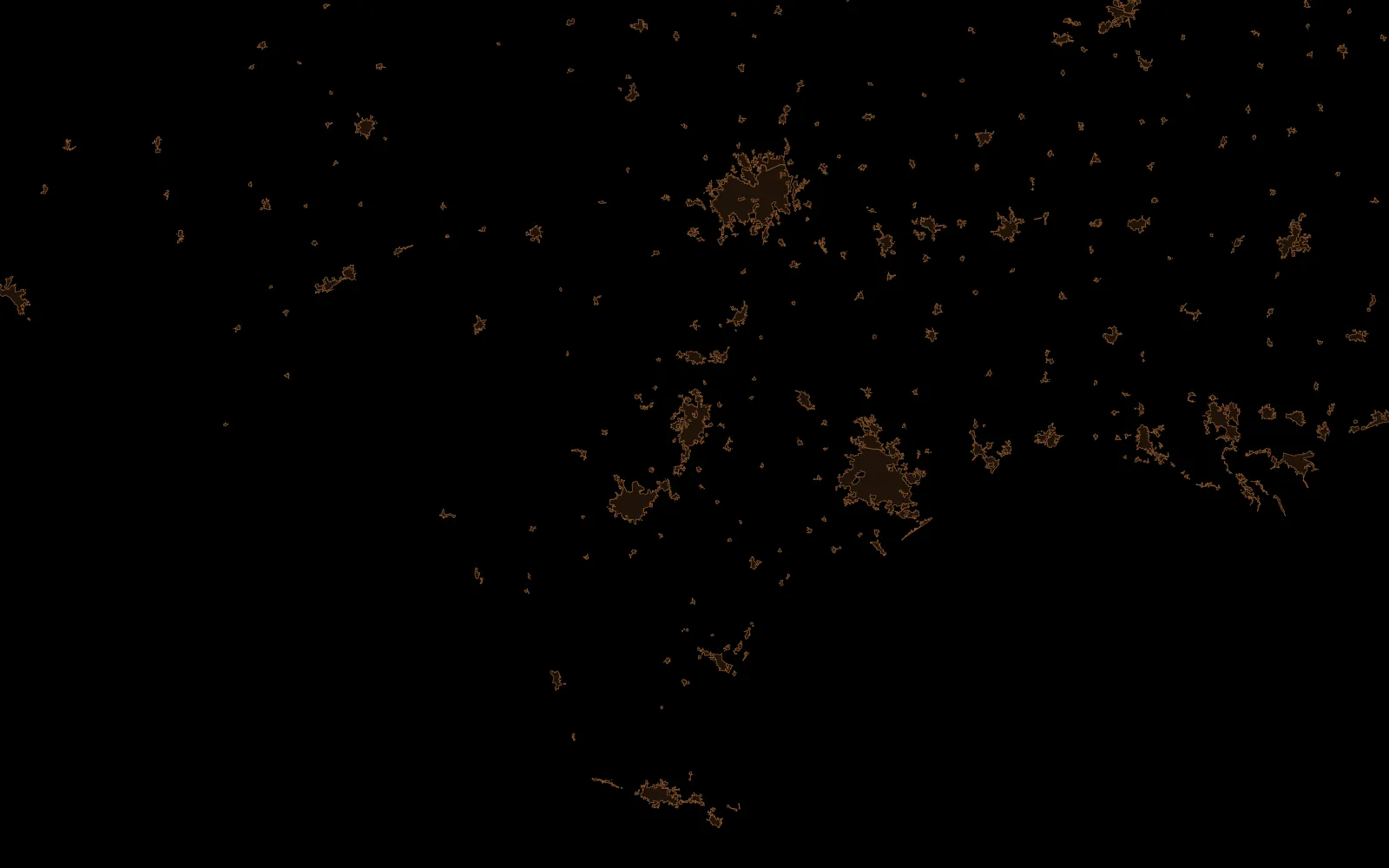 Texas urbanized-area clusters